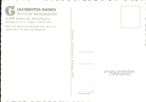Baden Wien Clubhotel Baden Schloss Weikersdorf Ter – Bild 2