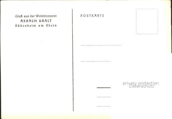 Ruedesheim Rhein Rheinpartie Künstlerkarte Asbach Urlalt – Bild 2