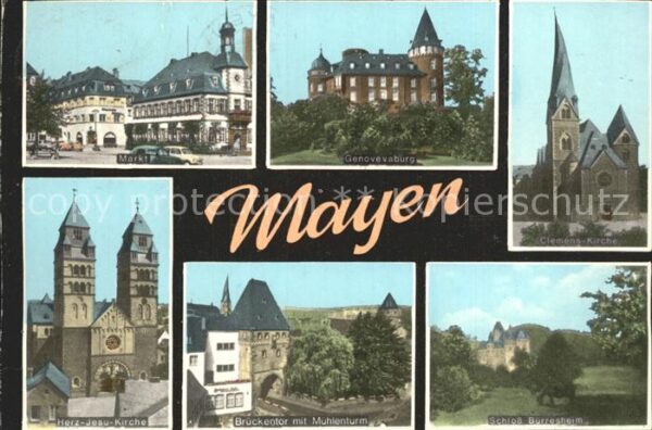 Mayen Brückentor Schloß-Bürresheim Genovevabu