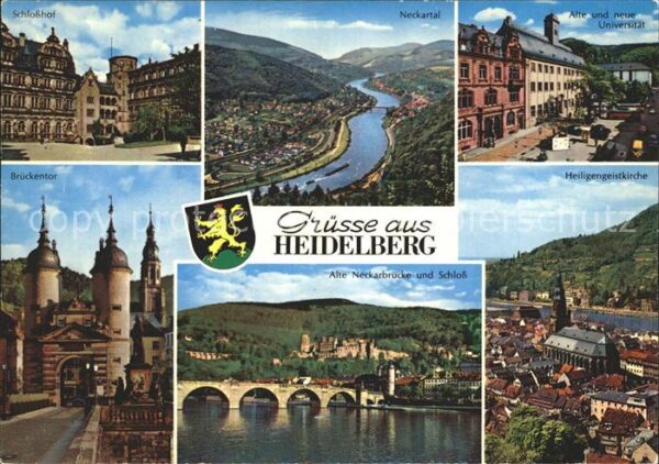 Heidelberg Neckar Neckarpartie Schloßhof Universität Brüc