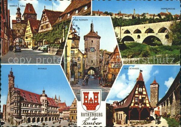 Rothenburg Tauber Rathaus Alte Schmiede Doppelbrücke Plön