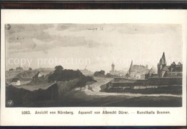Nuernberg Aquarell von Albrecht Dürer Künstlerkar