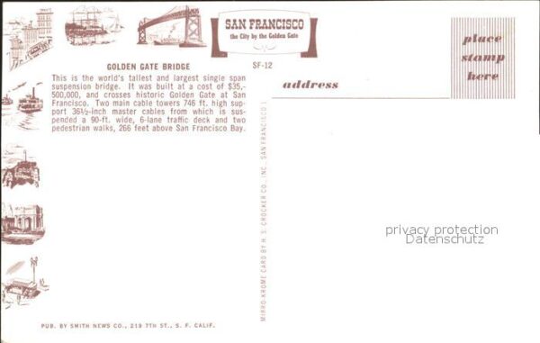 Bruecken Bridges Ponts Golden Gate Bridge San Francisco – Bild 2