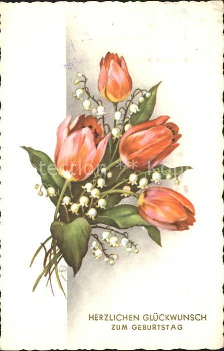 Geburtstag Tulpen Maiglöckchen