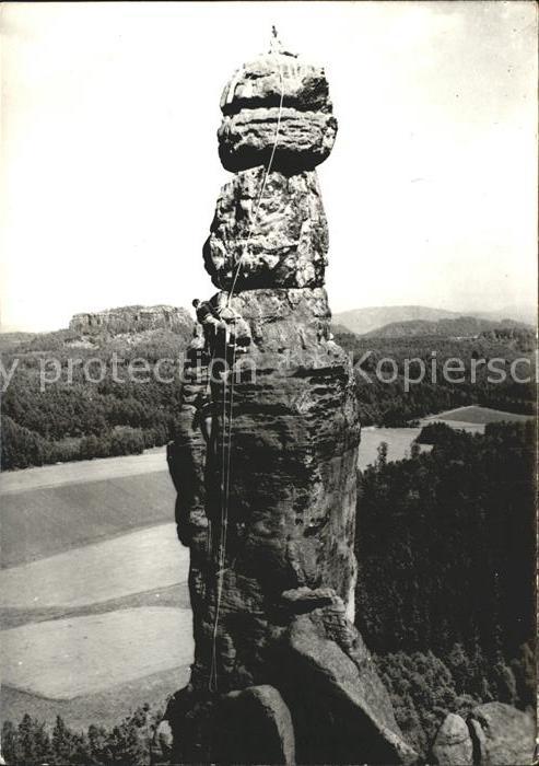 Klettern Bergsteigen Fels Pfaffenstein Barbarine