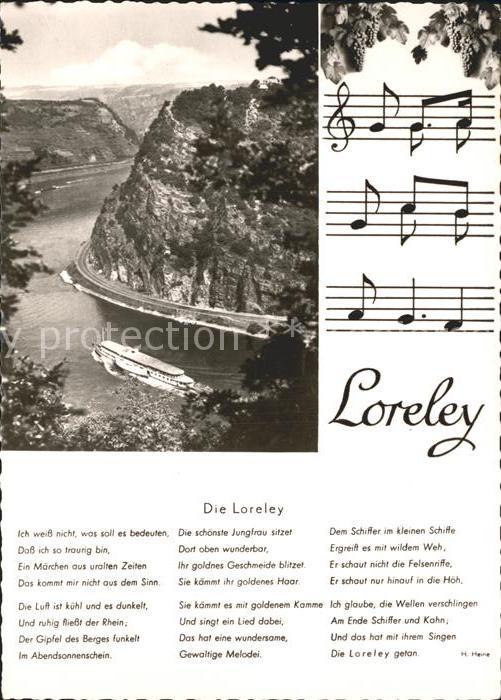 Liederkarte Loreley Gedicht H. Heine