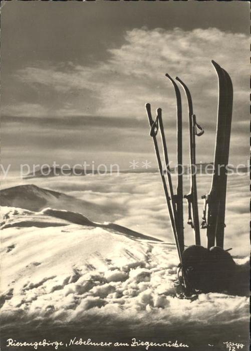 Foto Popp Nr. 72 Riesengebirge Nebelmeer Ziegenrücken