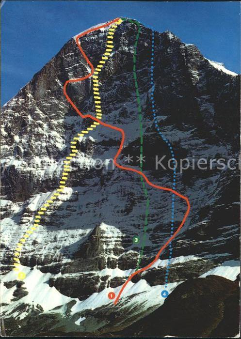 Bergsteigen Klettern Eiger-Nordwand Route