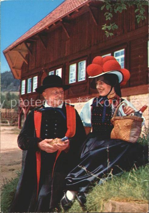 Trachten Schwarzwald Gutach Bollenhut - P O S T K A R T E -