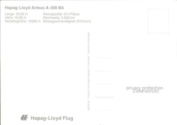 Flugzeuge Zivil Hapag-Lloyd Airbus A-300 B4 – Bild 2