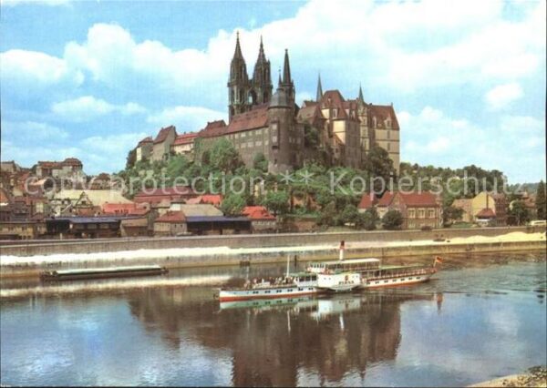 Dampfer Seitenrad Pirna Meissen Albrechtsburg Dom