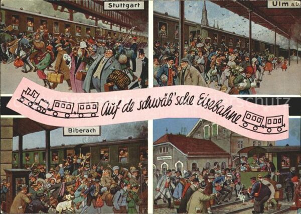 Liederkarte Auf de schwäb'sche Eisebahna