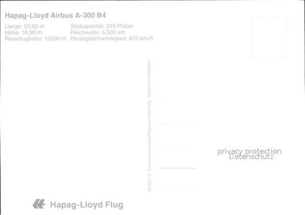 Flugzeuge Zivil Hapag-Lloyd Airbus A-300 B4 – Bild 2