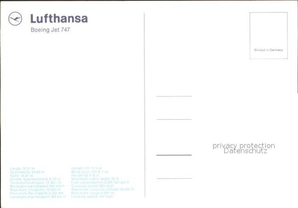 Lufthansa Boeing Jet 747 – Bild 2