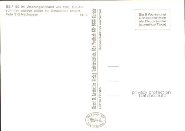 Strassenbahn -REPRO- BB F 192 Schweiz – Bild 2