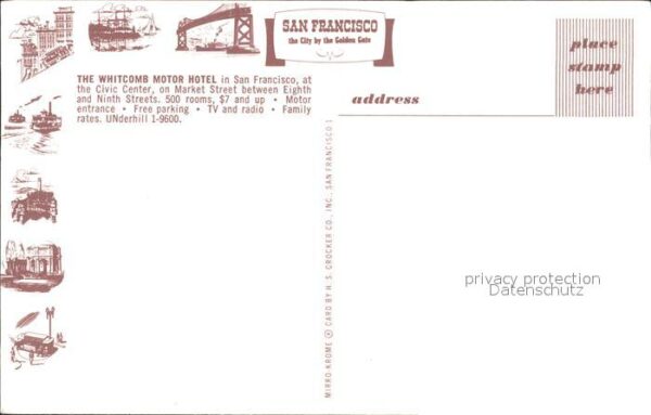 San Francisco California Whitcomb Motor Hotel – Bild 2