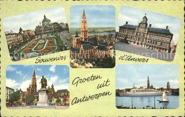 Antwerpen Anvers Münster Rathaus Dampfer Denkmal