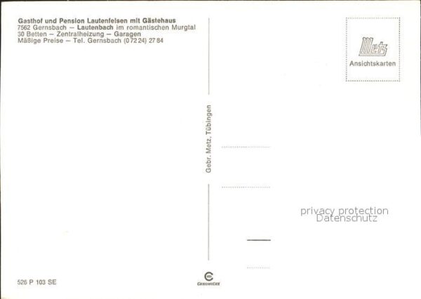 Lautenbach Gernsbach Lautenfelsen Felspartie Schloss Eberste – Bild 2
