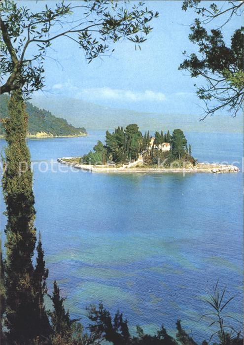Corfu Korfu Pontikonisi islet small Byzantine chape