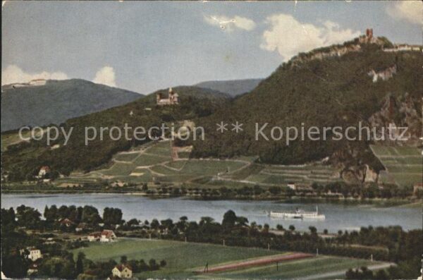 Drachenfels Ruine mit Rhein Wolkenburg und Petersbu