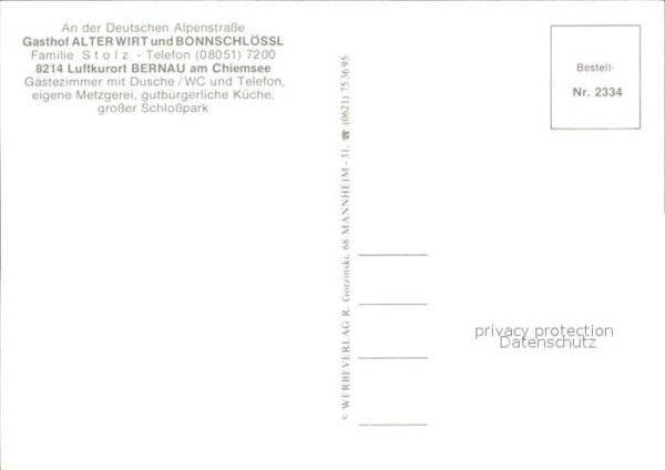 Bernau Chiemsee Gasthof Alterwirt und Bonnschlössl – Bild 2