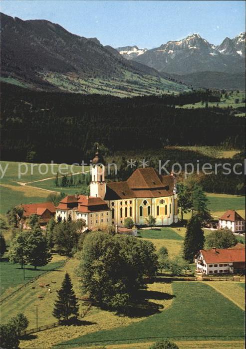 Wies Allgaeu Fliegeraufnahme Die Wies Wallfahrtskirc