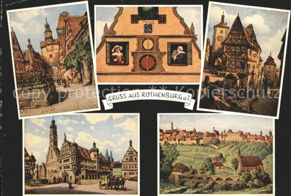 Rothenburg Tauber Markusturm Kunstuhr Plönlein Rathaus