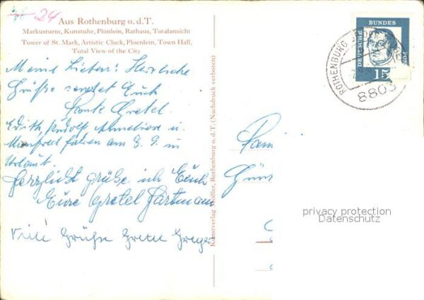 Rothenburg Tauber Markusturm Kunstuhr Plönlein Rathaus – Bild 2