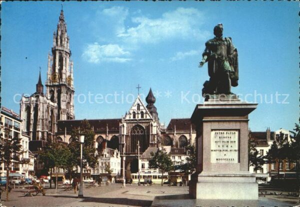 Antwerpen Anvers Standbeeld van Rubens Groenplaats