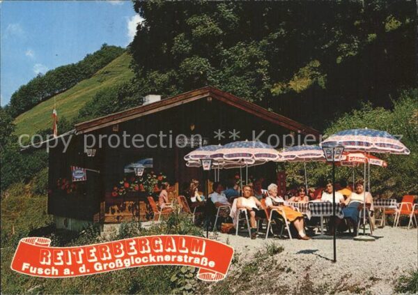 Fusch Grossglocknerstrasse Reiterbergalm Restaurant Terrasse