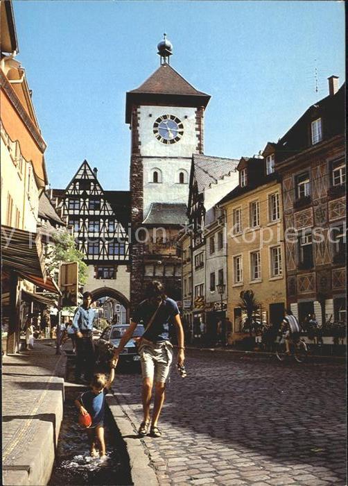 Freiburg Breisgau Schwabentor mit Bächle