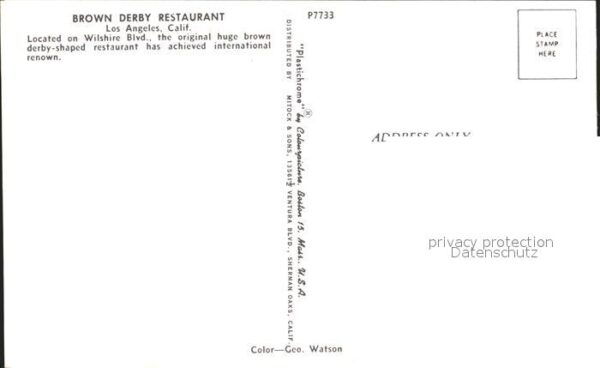 Los Angeles California Brown Derby Restaurant – Bild 2