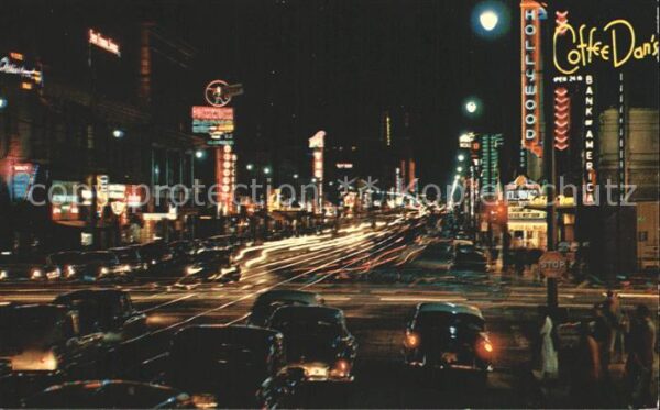 Hollywood California Hollywood Boulevard at night