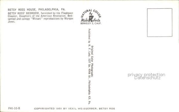 Philadelphia Pennsylvania Betsy Ross House Bedroom – Bild 2