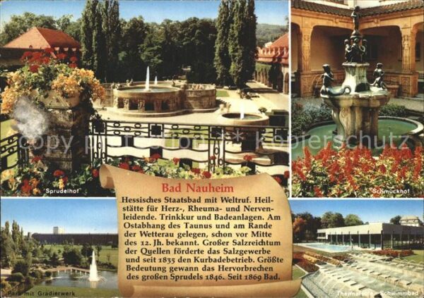 Bad Nauheim Sprudelhof Schmuckhof Park mit Gradierw