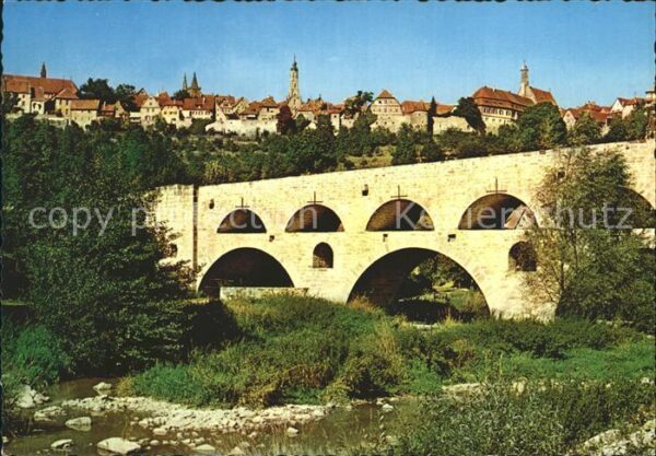 Rothenburg Tauber Doppelbrücke im Taubertal