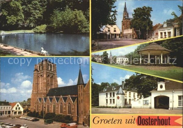 Oosterhout Schwanenteich Kirche Pavillon Teilansic