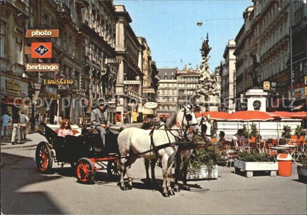 Wien Fussgängerzone Graben mit Pestsäule und