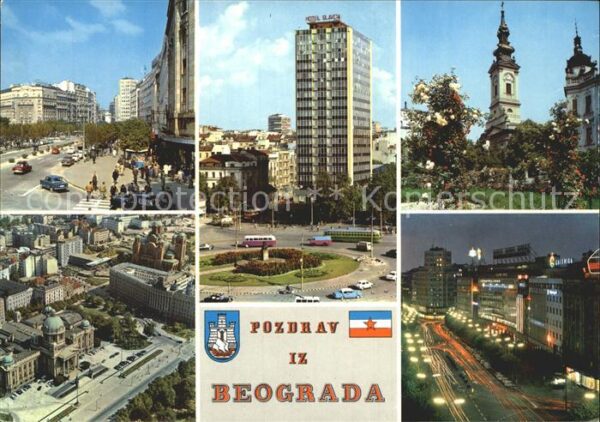 Beograd Belgrad Teilansichten Hotel Slavija Kirche Nach