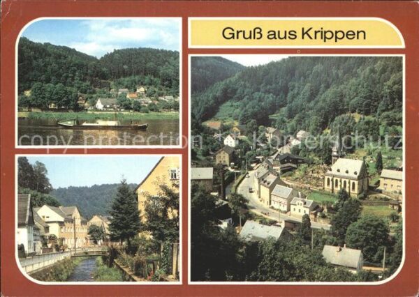 Krippen Bad Schandau Elbfähre Krippenbach Blick vom Püschelw