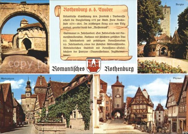 Rothenburg Tauber Burgtor Markusturm Plönlein