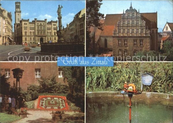Zittau Platz der Jugend Heftergiebel Blumenuhr