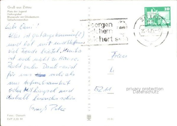 Zittau Platz der Jugend Heftergiebel Blumenuhr – Bild 2