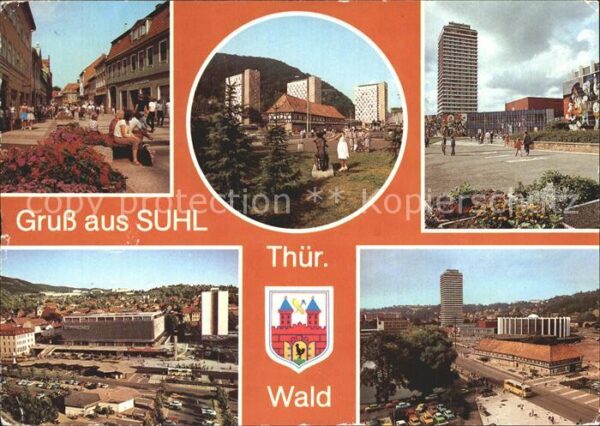 Suhl Thueringer Wald Ernst Thälmann Platz Hochaus Centrum Wa