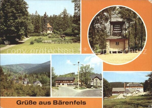Baerenfels Erzgebirge Park Glockenspiel Teilansicht Milchbar