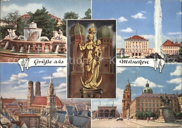 Muenchen Engl Garten Frauenkirche Marienfigur Fo