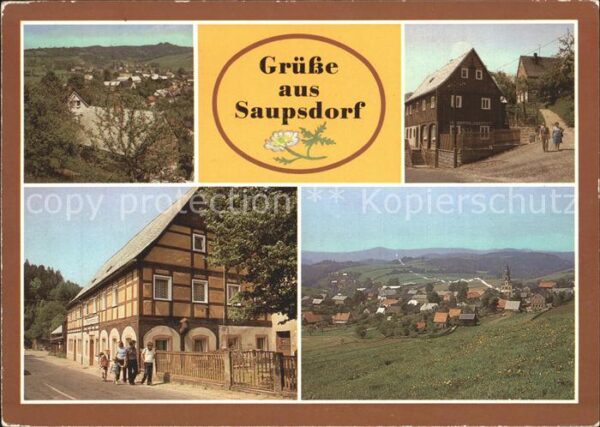 Saupsdorf Teilansicht Umgebindehäuser Gaststätte