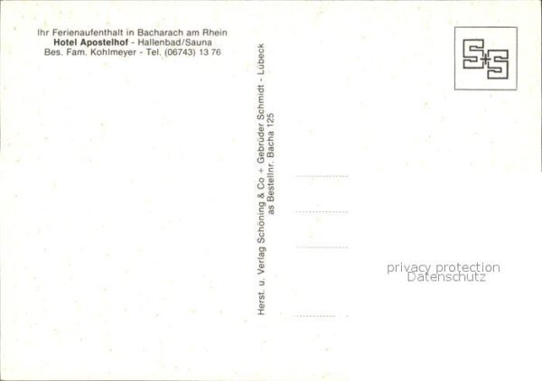 Bacharach Rhein Hotel Apostelhof Hallenbad Rheinpartie – Bild 2