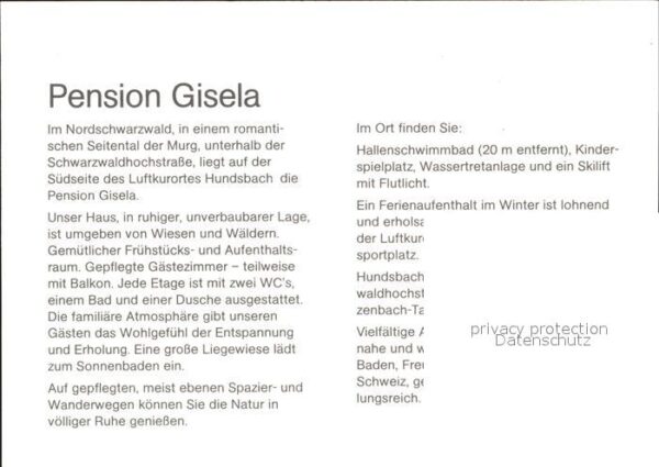 Hundsbach Forbach Pension Gisela – Bild 2