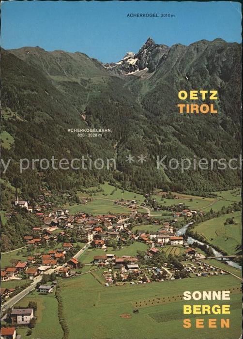 Oetz mit Acherkogel Fliegeraufnahme